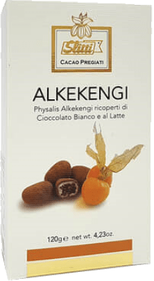 Physalis überzogen mit weißer und Vollmilchschokolade Slitti